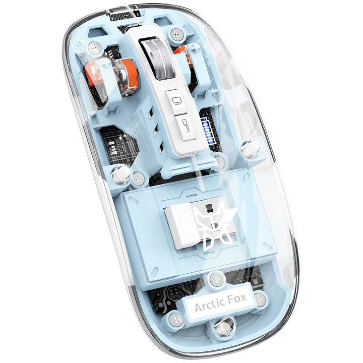 Curfox Mouse Arctic Fox Pureview Transparent Wireless and Bluetooth Rechargeable Mo