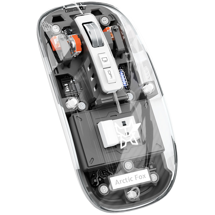 Curfox Mouse Arctic Fox Pureview Transparent Wireless and Bluetooth Rechargeable Mo