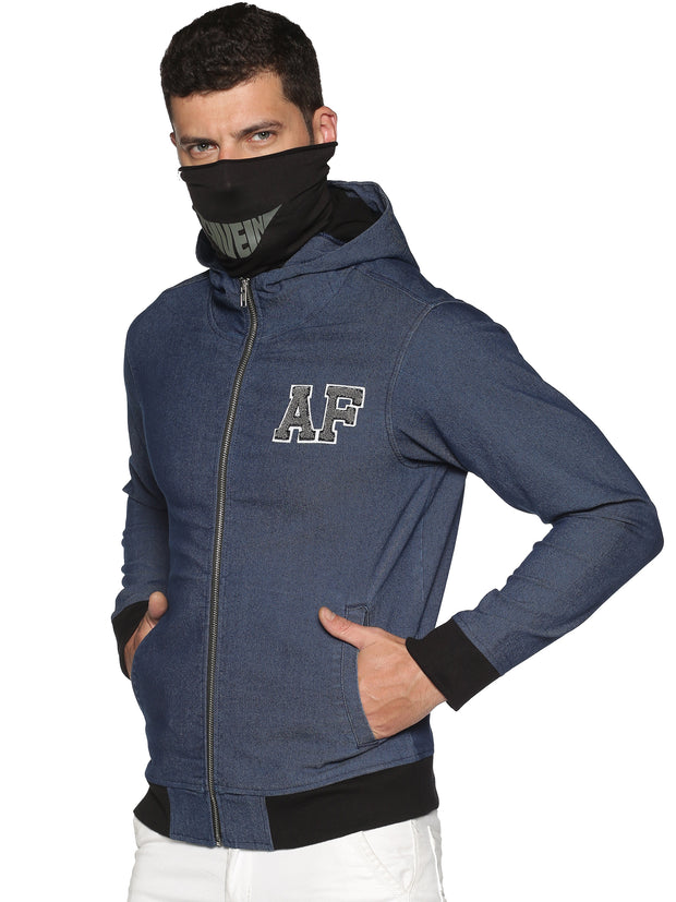 Arctic Fox Men Denim Blue sweatshirts with Integrated Mask & Hoodies