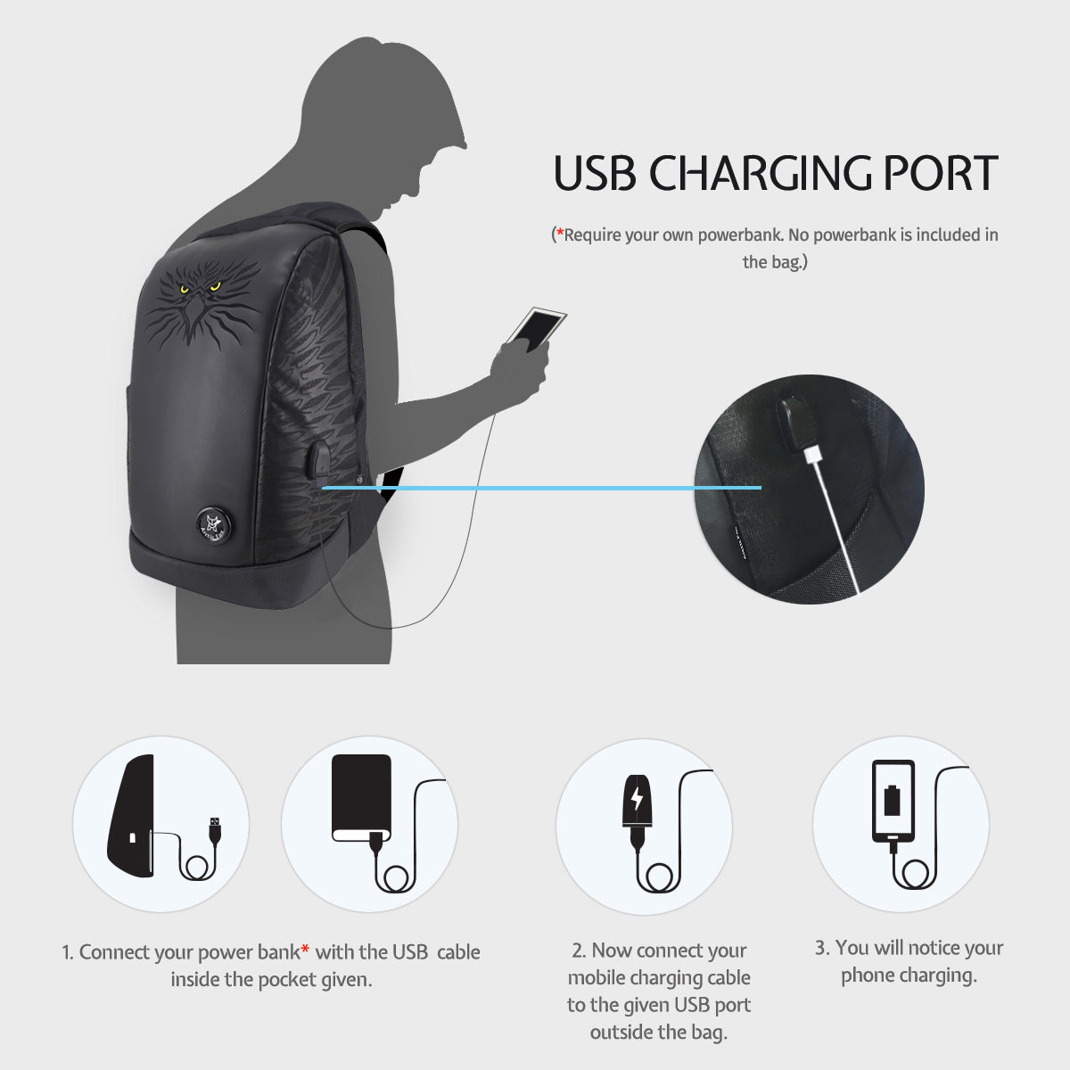 battery bank laptop backpacks anti theft Anti-theft Waterproof Travel Backpack with USB Charging Port and Padlock resistant fabric Compilo: Quality & High-Capacity Oxford