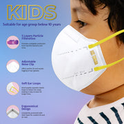 Arctic Fox KIDS N95 Respirator Mask Gold Series (Pack of 2, White and Black)