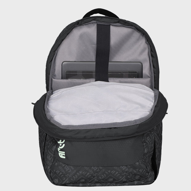 Arctic Fox Warli Black Laptop Backpack