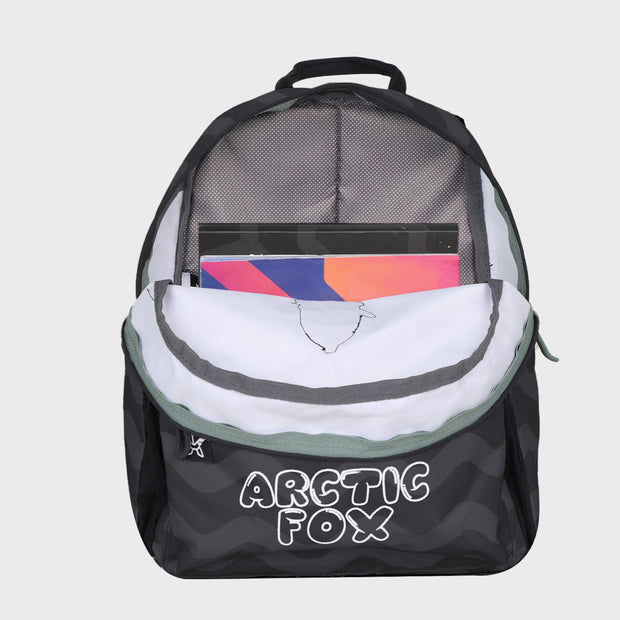 Arctic Fox Frost Black School Backpack for Boys and Girls