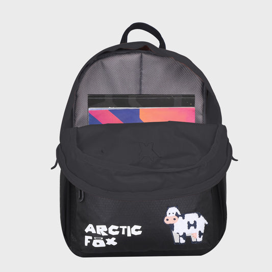 Arctic Fox Zoo Black School Backpack for Boys and Girls