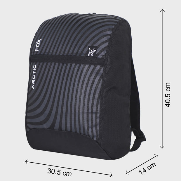 Arctic Fox Flow Black School Backpack for Boys and Girls