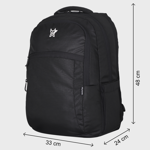 Arctic Fox Smooth Black Laptop Backpack