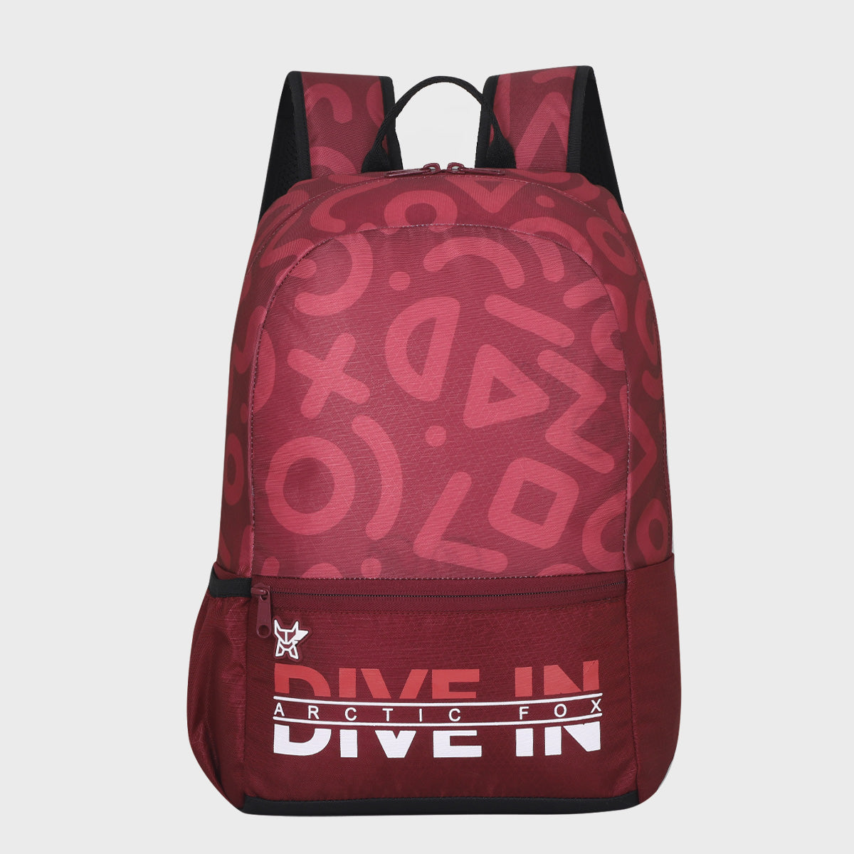 Arctic Fox Stencil Tawny Port School Backpack for Boys and Girls