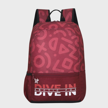 Arctic Fox Stencil Tawny Port School Backpack for Boys and Girls