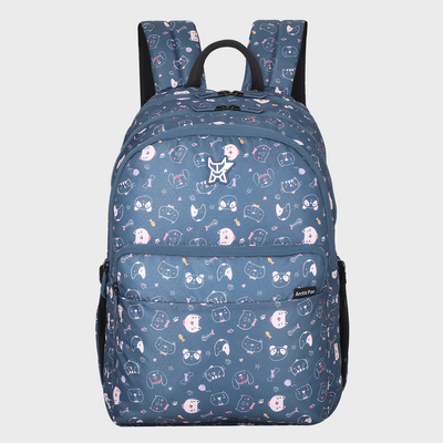 Arctic Fox Kitty Dark Denim School Backpack for Boys and Girls