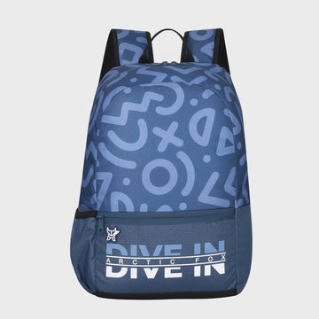 Arctic Fox Stencil Dark Denim School Backpack for Boys and Girls