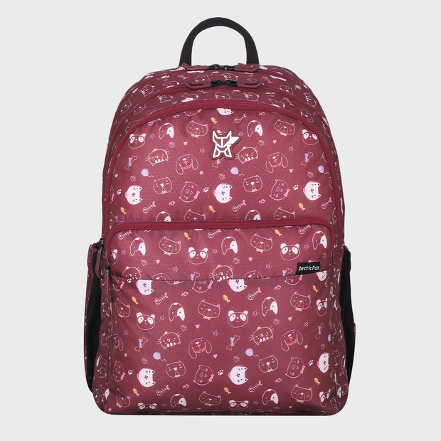 Arctic Fox Kitty Tawny Port School Backpack for Boys and Girls