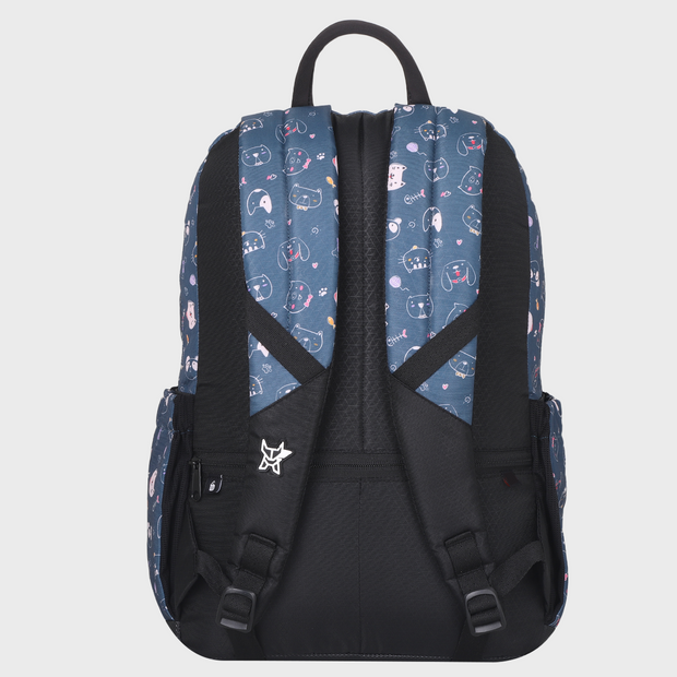 Arctic Fox Kitty Dark Denim School Backpack for Boys and Girls