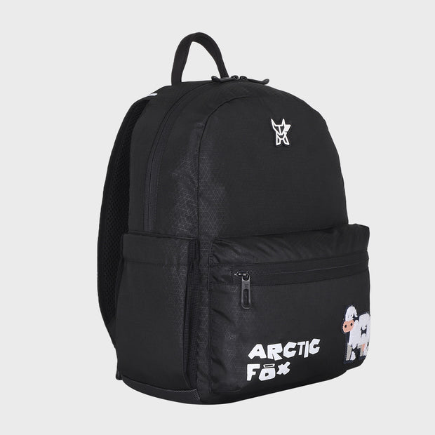 Arctic Fox Zoo Black School Backpack for Boys and Girls