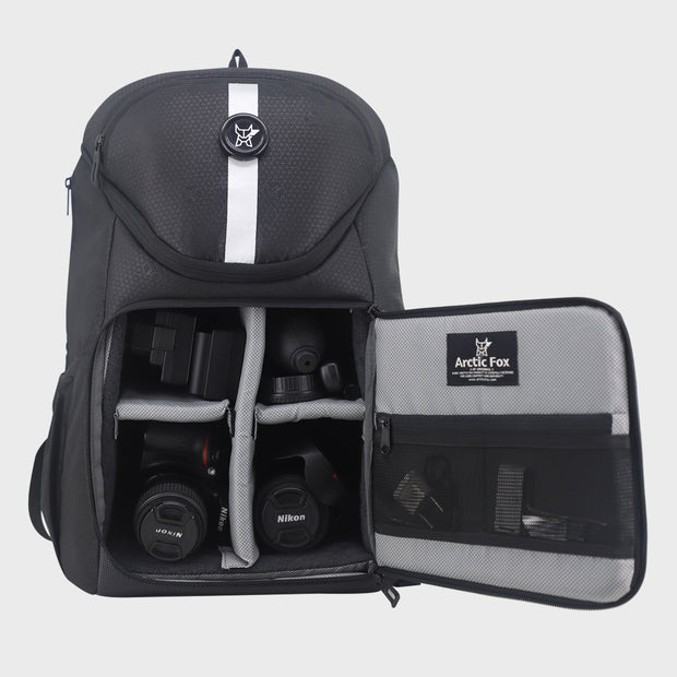 Arctic Fox Flash Jet Black Camera Bag and Camera Backpack